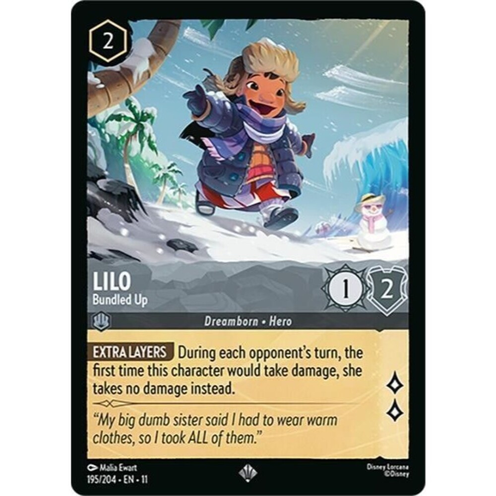 195/204 Lilo - Bundled Up - Winterspell - Super Rare - FOIL - Disney Lorcana